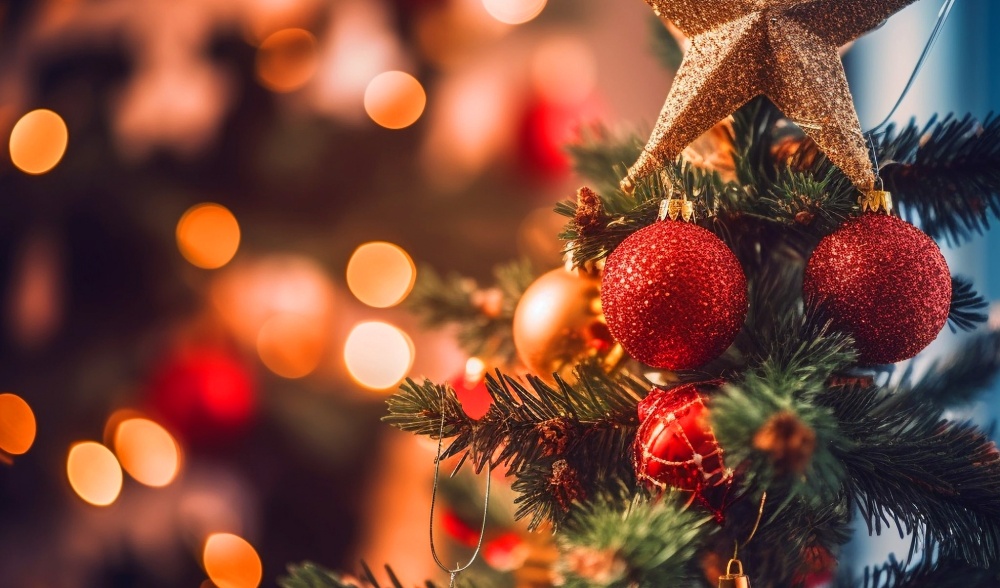 Christmas tree decorated with star