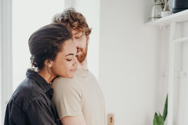 Couple happy in the kitchen